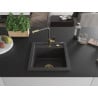 Mexen Vito évier de cuisine 1 bac avec robinet de cuisine Flora, noir tacheté - 6503-76-670401-75-G
