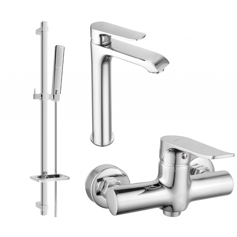 Mexen Pecos Ensemble de douche DQ72, chromé - 72714DQ72-00
