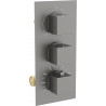 Mexen Cube robinet de baignoire-douche thermostatique à 3 sorties, graphite - 77503-66