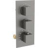 Mexen Cube robinet thermostatique baignoire-douche 3 sorties, graphite - 77503-66