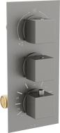 Mexen Cube robinet thermostatique baignoire-douche 3 sorties, graphite - 77503-66