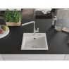 Mexen Milo évier de cuisine en granit 1 bac avec robinet de cuisine Flora, blanc - 6505-20-670401-00