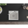Mexen Milo évier granit 1 bac avec robinet de cuisine Flora, blanc - 6505-20-670401-02