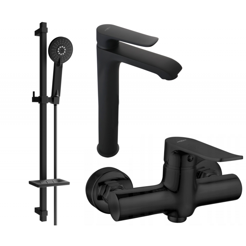 Ensemble de douche Mexen Pecos DQ40, noir - 72714DQ40-70