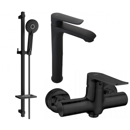 Ensemble de douche Mexen Pecos DQ40, noir - 72714DQ40-70