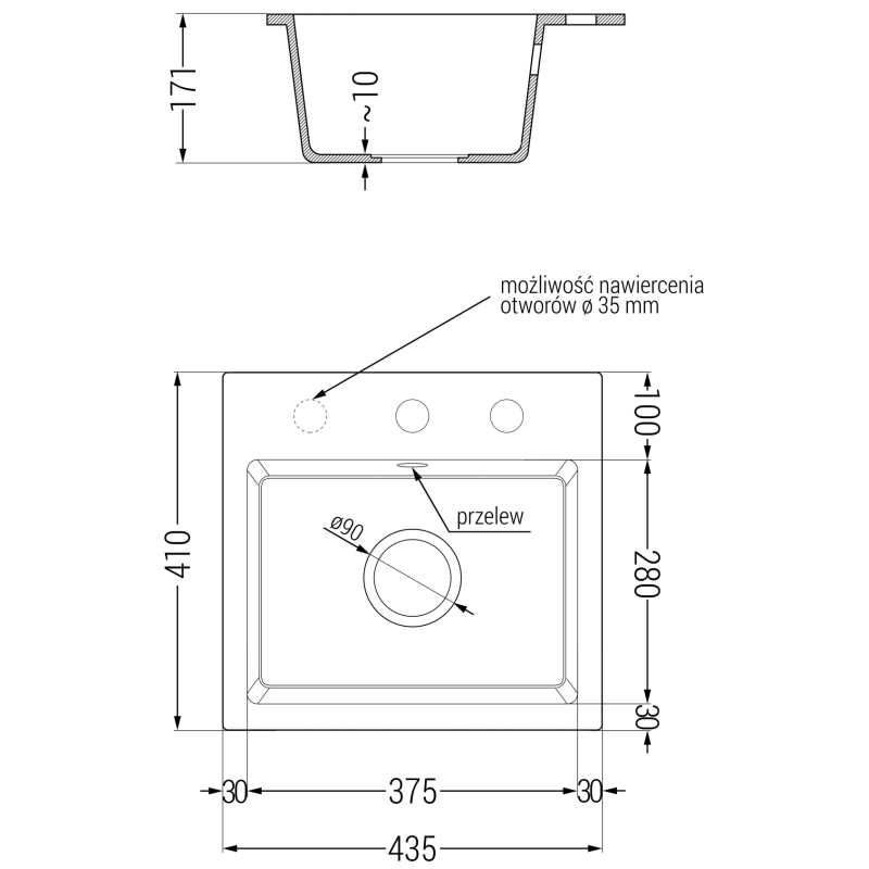 Mexen Milo évier de cuisine en granit 1 bac avec robinet de cuisine Flora, blanc - 6505-20-670401-06