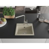 Mexen Milo évier en granit 1 bac avec robinet de cuisine Flora, beige - 6505-69-670401-00