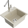 Mexen Milo évier de cuisine en granit 1 bac avec robinet de cuisine Flora, beige - 6505-69-670401-00