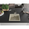 Mexen Milo évier en granit 1 bac avec mitigeur de cuisine Flora, beige - 6505-69-670401-07