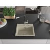 Mexen Milo évier en granit 1 bac avec robinet de cuisine Flora, beige - 6505-69-670401-07