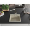 Mexen Milo évier de cuisine en granit à 1 bac avec robinet de cuisine Flora, beige - 6505-69-670401-09