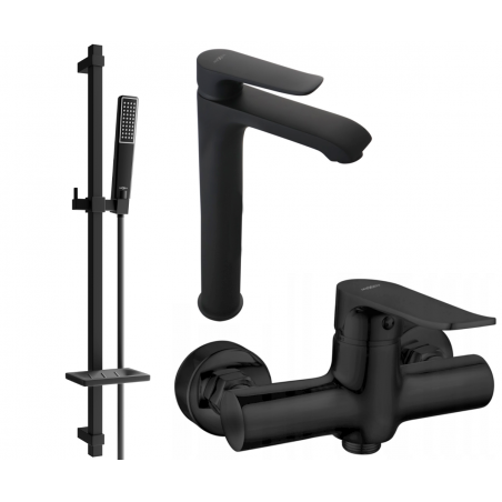 Ensemble de douche Mexen Pecos DQ72, noir - 72714DQ72-70
