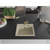 Mexen Milo évier de cuisine en granit 1 bac avec robinet Flora, beige - 6505-69-670401-57-G