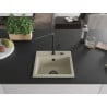 Mexen Milo évier en granit 1 bac avec robinet de cuisine Flora, beige - 6505-69-670401-70-B