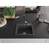 Mexen Milo évier en granit 1 cuve avec robinet de cuisine Flora, noir moucheté - 6505-76-670401-07