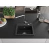 Mexen Milo évier en granit 1 bac avec robinet de cuisine Flora, noir - 6505-77-670401-00