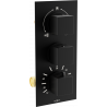 Mitigeur thermostatique baignoire-douche Mexen Cube 3 sorties, noir - 77503-70