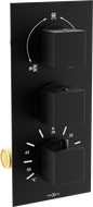 Mitigeur thermostatique baignoire-douche Mexen Cube 3 sorties, noir - 77503-70