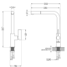 Mexen Gaspar évier en granit 1,5 bac avec égouttoir et robinet Flora, gris - 6507-71-670401-00