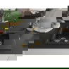 Mexen Gaspar évier en granit 1,5-bac avec égouttoir et robinet de cuisine Flora, noir/argent - 6507-73-670401-57-G