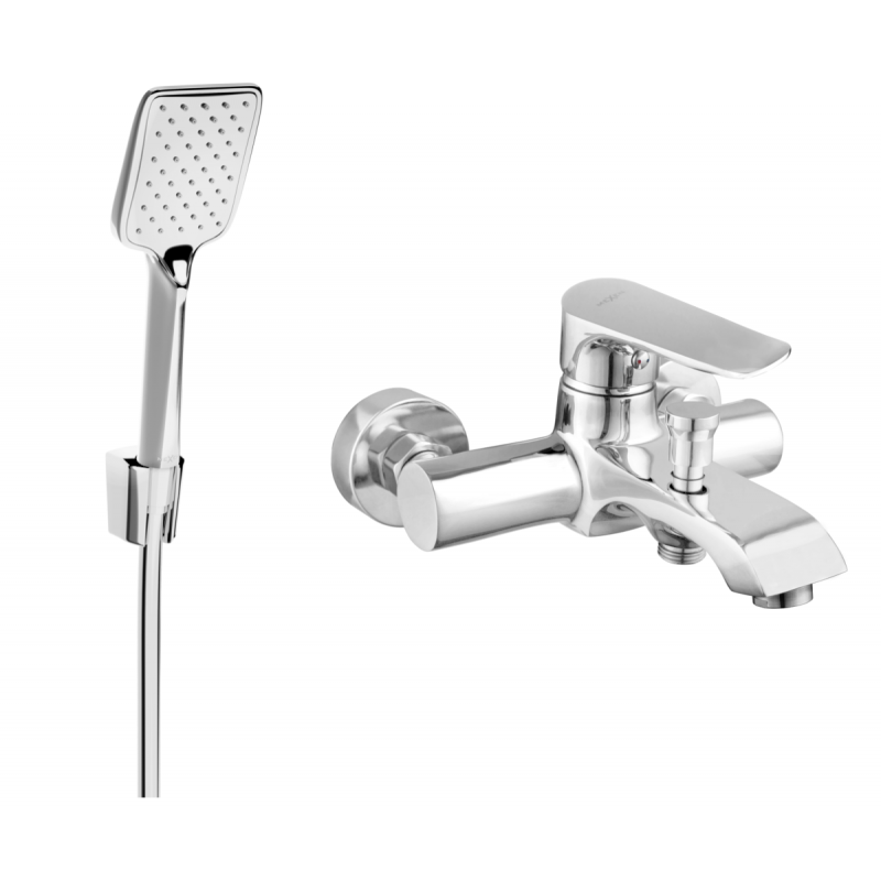 Mexen Pecos R62 ensemble de robinet de baignoire avec ensemble de douche, chrome - 7273R62-00