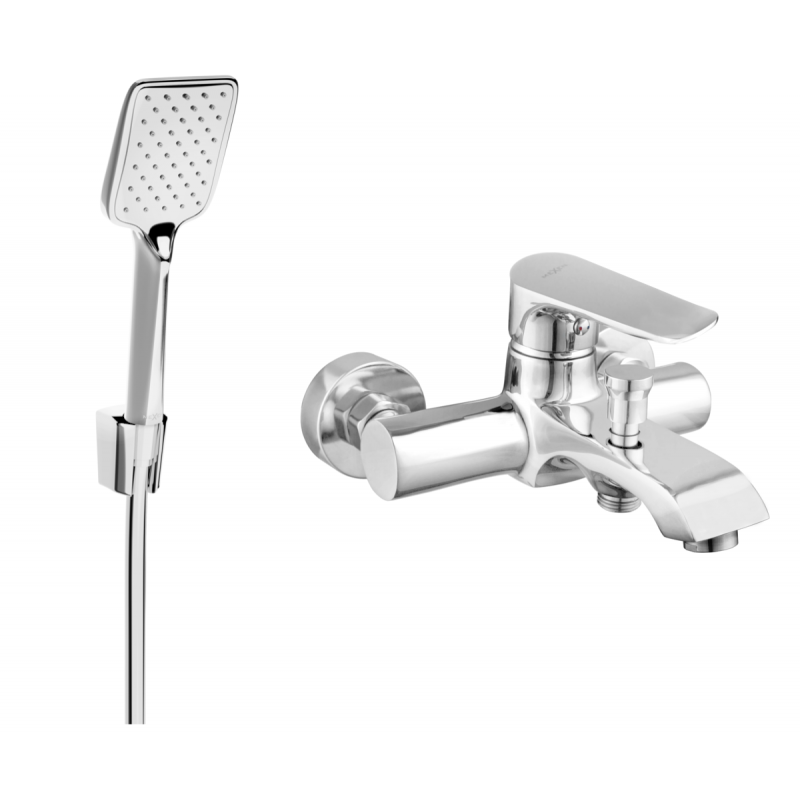 Mexen Pecos R62 robinet de baignoire avec ensemble de douche, chrome - 7273R62-00