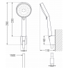 Mexen Pecos R75 robinet de bain avec ensemble de douche, chrome - 7273R75-00