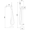 Mexen Urano robinet de baignoire autoportant, noir - 75233-70
