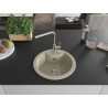 Mexen Diego évier en granit 1 bac avec robinet de cuisine Flora, beige - 6512-69-670401-00