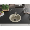 Mexen Diego évier en granit 1 bac avec robinet de cuisine Flora, beige - 6512-69-670401-07-B