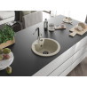 Mexen Diego évier en granit 1 bac avec robinet de cuisine Flora, beige - 6512-69-670401-07-B