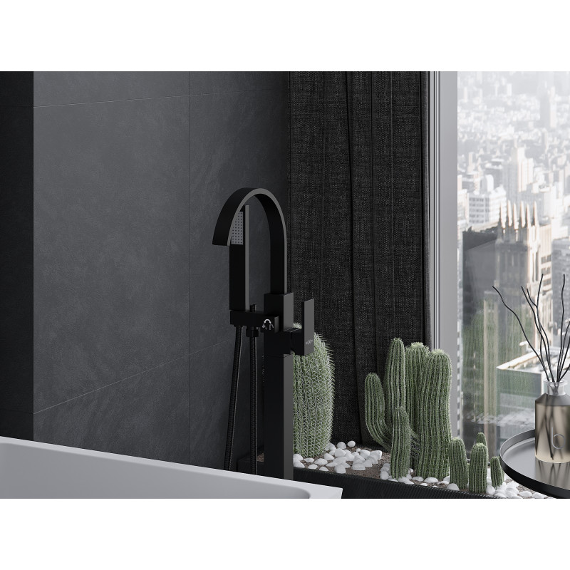 Mexen Veda batterie de baignoire autoportante, noire - 75433-70