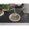 Mexen Diego évier en granit 1 bac avec robinet de cuisine Flora, beige - 6512-69-670401-09