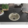 Mexen Diego Évier en granit 1 bac avec robinet de cuisine Flora, beige - 6512-69-670401-70-B