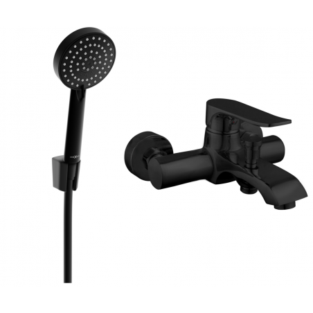 Mexen Pecos R75 robinet de bain avec ensemble de douche, noir - 7273R75-70