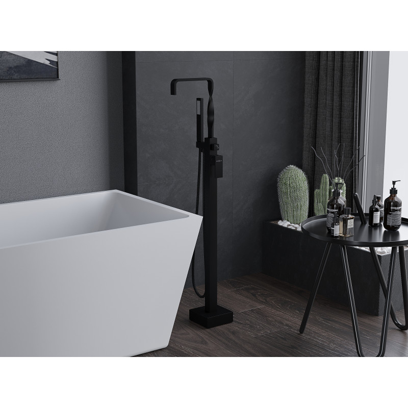 Mexen Avila mitigeur de baignoire sur pied, noir - 75833-70