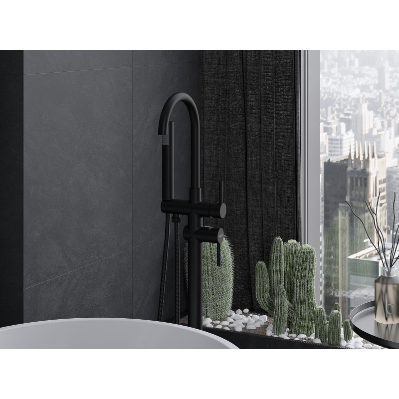 Mexen Alma mitigeur de baignoire sur pied, noir - 75033-70