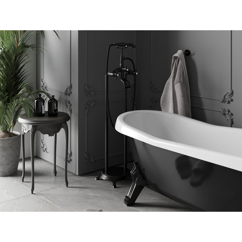 Mexen Retro robinet de baignoire sur pied, noir - 75933-70