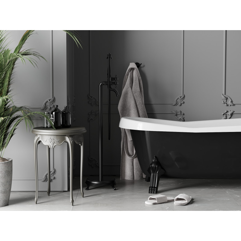 Mexen Retro robinet de baignoire sur pied, noir - 75933-70