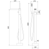 Mexen Algar robinet de baignoire autonome, Noir - 75733-70