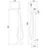 Mexen Algar robinet de baignoire autoportant, noir - 75733-70