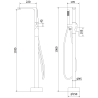 Mexen Roxy robinet de baignoire autoportant, noir - 75533-70