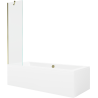 Baignoire rectangulaire Mexen Cube 170 x 80 cm avec tablier et paroi 1-volet 50 cm, transparent, doré - 550517080X9505000050