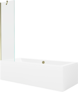 Baignoire rectangulaire Mexen Cube 170 x 80 cm avec tablier et paroi 1-volet 50 cm, transparent, doré - 550517080X9505000050