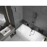 Mexen Cube baignoire rectangulaire 170 x 80 cm avec habillage et paroi de douche 1 vantail 50 cm, transparent, noir