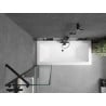 Mexen Cube baignoire rectangulaire 170 x 80 cm avec habillage et paravent 1-volet 50 cm, motif noir - 550517080X9505007070