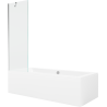 Mexen Cube baignoire rectangulaire 170 x 80 cm avec cadre et écran 1 volet 60 cm, transparent, chrome - 550517080X9506000001