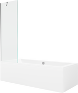 Mexen Cube baignoire rectangulaire 170 x 80 cm avec tablier et paroi 1 volet 60 cm, transparent, chrome - 550517080X9506000001
