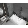 Mexen Cube baignoire rectangulaire 170 x 80 cm avec tablier et paroi 1 volet 60 cm, transparent, noir - 550517080X9506000070