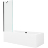 Mexen Cube baignoire rectangulaire 170 x 80 cm avec tablier et paroi 1 volet 60 cm, transparent, noir - 550517080X9506000070